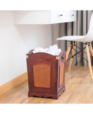 Antique Wooden Waste Can - Bin with Handle