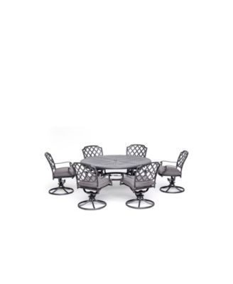 Vintage II Outdoor 7-Pc. Dining Set (61" Round Table & 6 Swivel Chairs) With Outdura&reg; Cushions, Created for Macy's