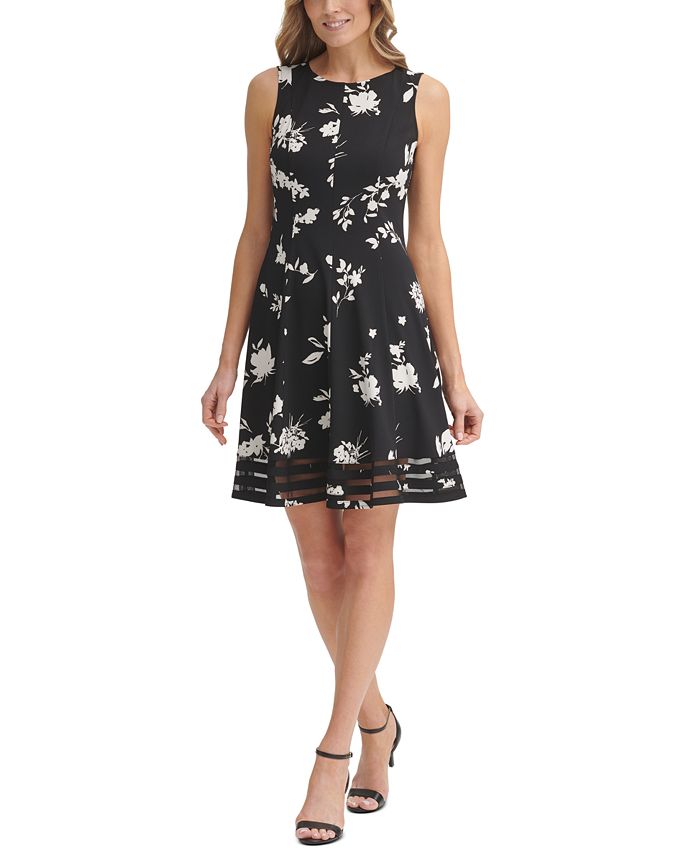 Jessica Howard Petite Floral Illusion Fit & Flare Dress & Reviews ...