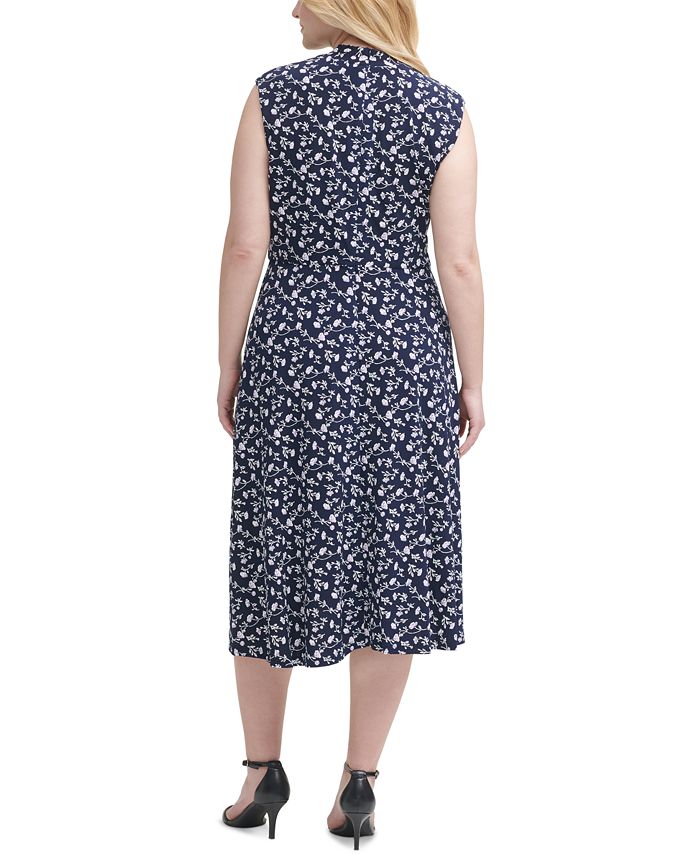 Jessica Howard Plus Size Printed Gathered-Waist Dress - Macy's