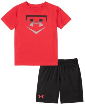 Little Boys Ombre Base Short Sleeve Tee and Shorts Set