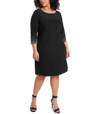msk plus size beaded shift dress