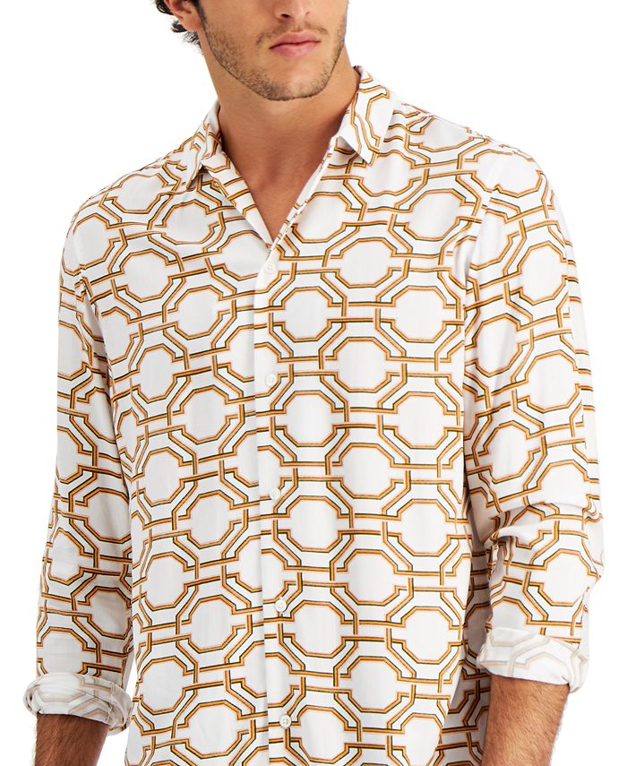 INC International Concepts Men's Modern LongSleeve Camp Shirt, Created