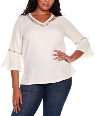 plus size gauze tops