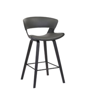 Jagger Modern Wood and Faux Leather Counter Height Bar Stool