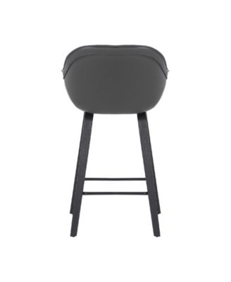 Crimson Faux Leather and Wood Bar and Counter Height Stool