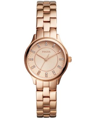 Fossil Women's Modern Sophisticate Three Hand Rose Gold Tone Stainless ...