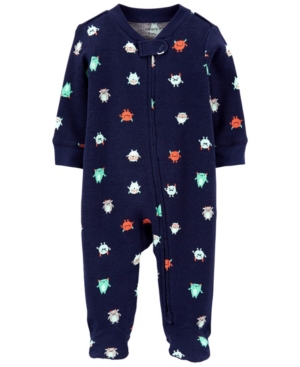 Baby Boys Monster 2-Way Zip Cotton Sleep Play