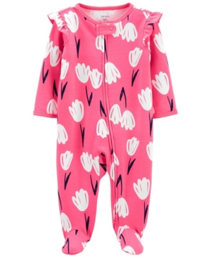 Baby Girls Floral 2-Way Zip Cotton Sleep Play