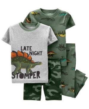 Baby Boys Dinosaur Snug Fit Pajama 4 Piece Set