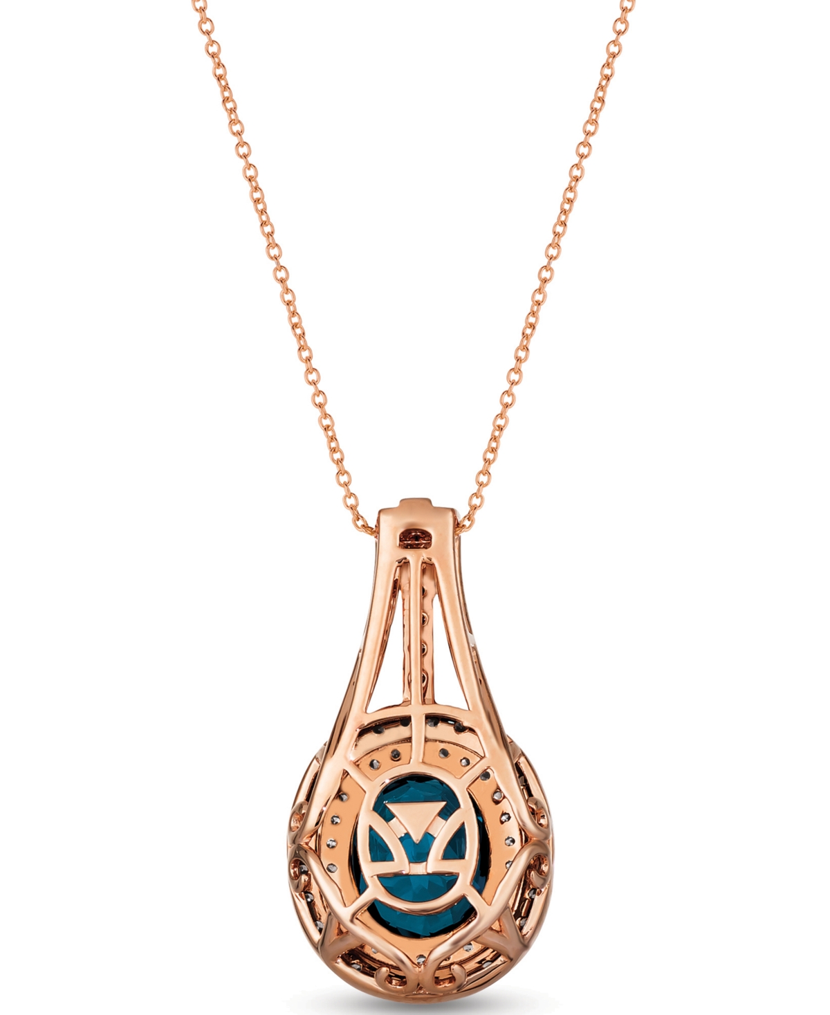 Le Vian Deep Sea Blue Topaz (4 ct. t.w.) & Diamond (7/8 ct. t.w.) Pendant Necklace in 14kGold - Rose