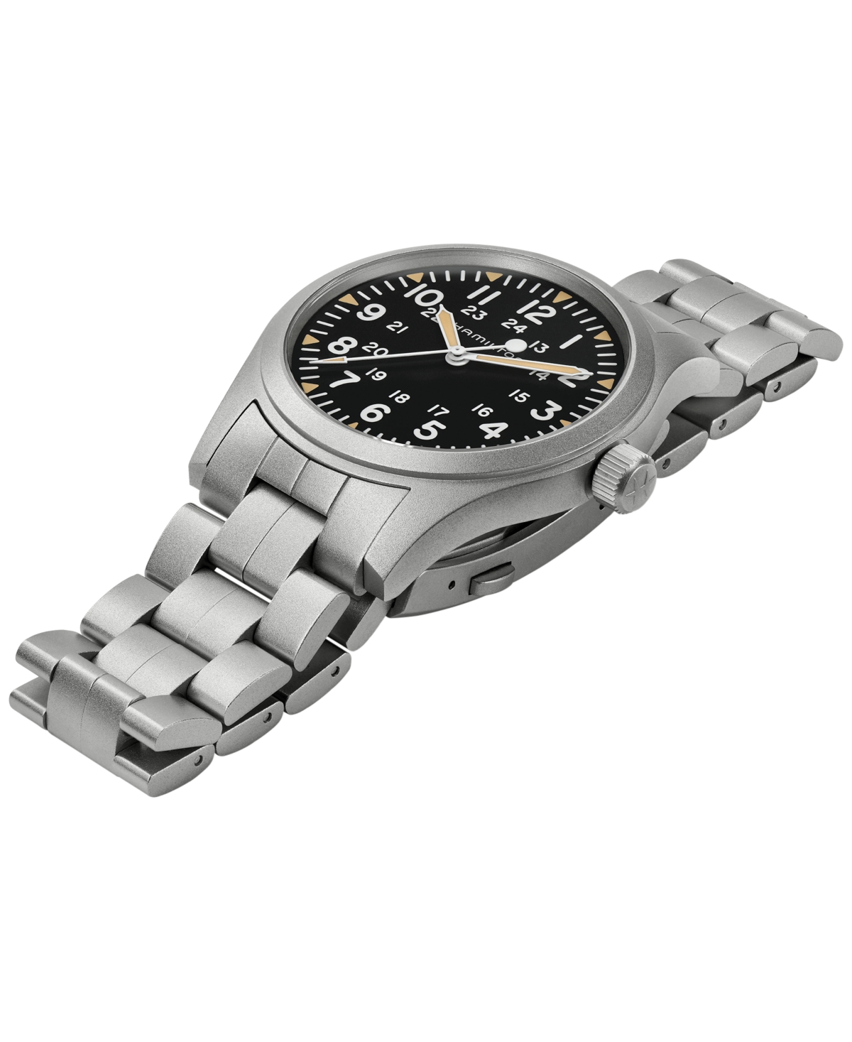 Shop Hamilton Men's Swiss Khaki Field Stainless Steel Bracelet Watch 42mm