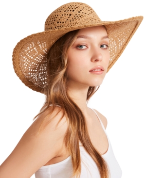 Steve Madden Open-Weave Wide-Brim Hat