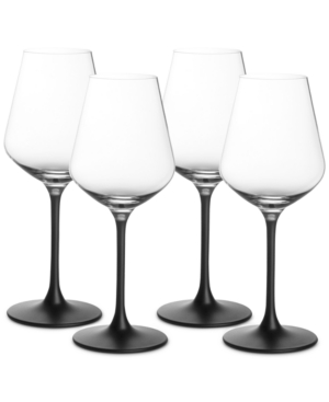 Villeroy & Boch Villeroy Boch Manufacture Rock Blanc Red Wine Glasses, Set Of 4 In Black
