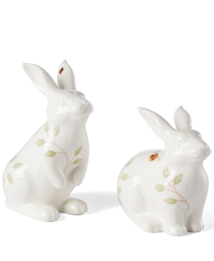 Lenox Butterfly Meadow Bunny Salt & Pepper Set In Multi And White