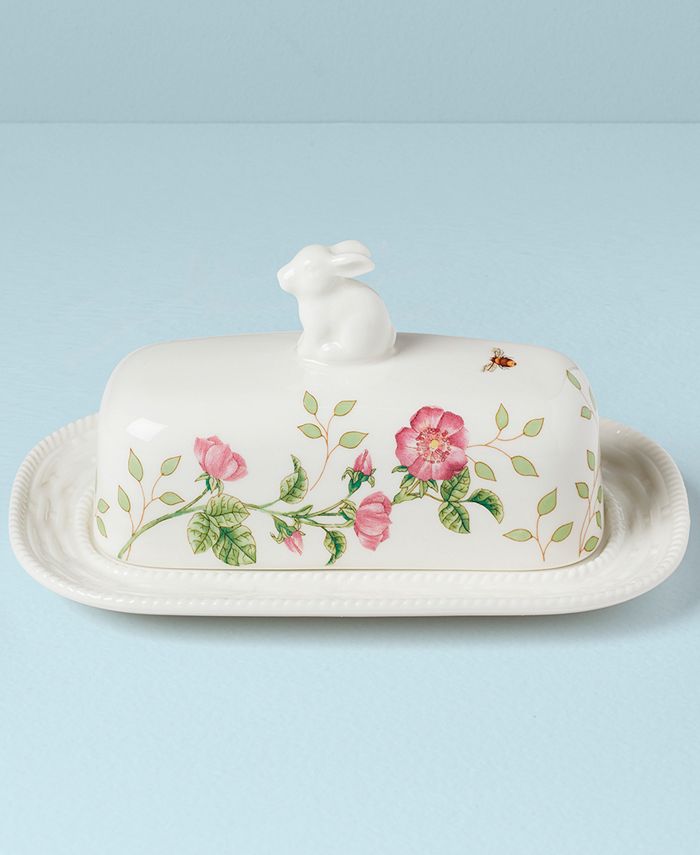 Lenox Butterfly Meadow Bunny Covered Butter Dish Macy's