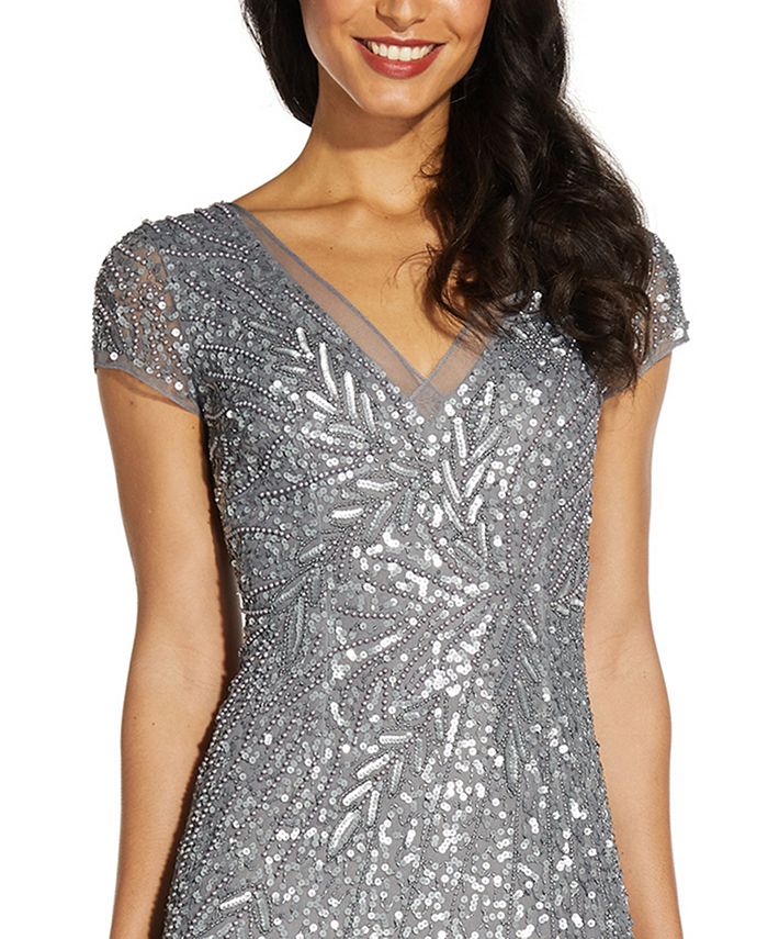 Adrianna Papell Beaded Sequin Mermaid Gown & Reviews - Dresses - Women - Macy's