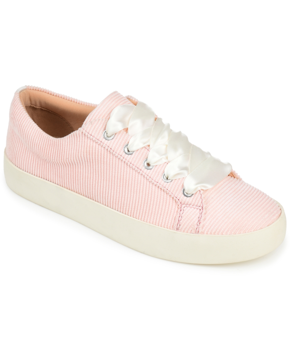 Women's Kinsley Corduroy Lace Up Sneakers - White