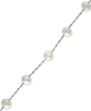 Effy Cultured Freshwater Pearl Station Bracelet (5-1/2-6mm) in 14k Gold (Also available in 14k White Gold and 14k Rose Gold)