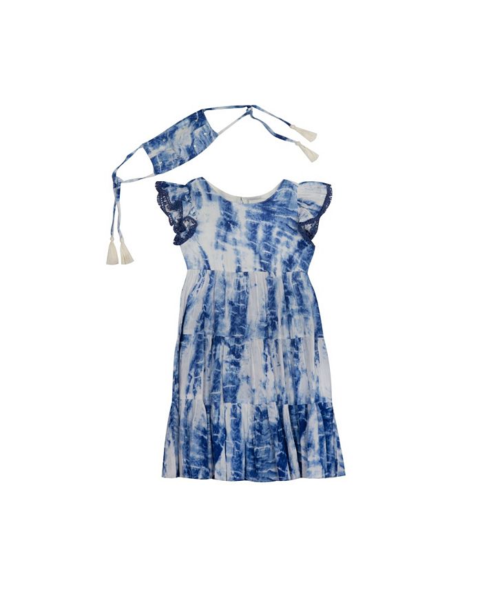Rare Editions Little Girls Tie Dye Gauze Dress with Mask Macy's