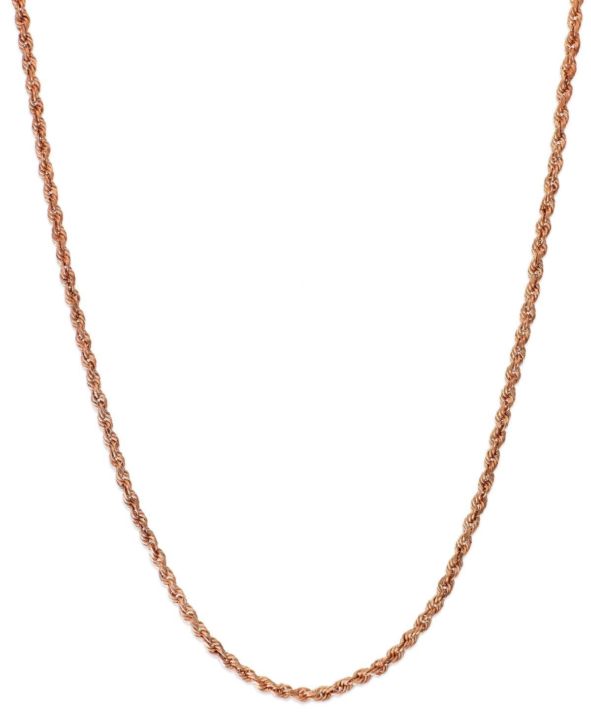 Macy's Rope Chain 24" Necklace (1-3/4mm) In 14k Rose Gold