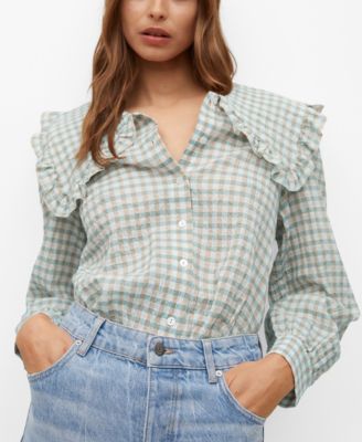 MANGO Babydoll Collar Cotton Shirt 