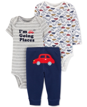 Carter's Baby Boys 3-Pc Going Places Bodysuits & Pants Set