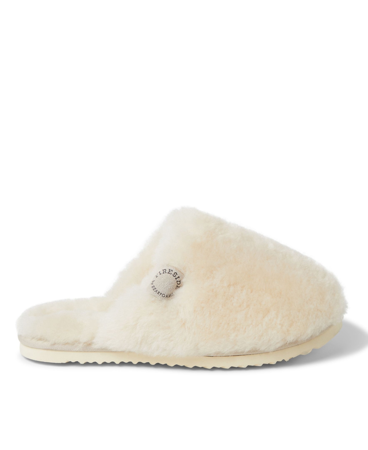 Fireside By Dearfoams Women's Shelly Beach Genuine Shearling Fuzzy Scuff Slipper