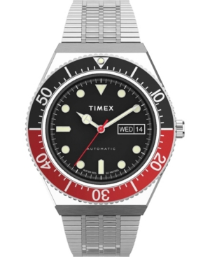 TIMEX MEN'S M79 AUTOMATIC SILVER-TONE STAINLESS STEEL BRACELET WATCH 40MM