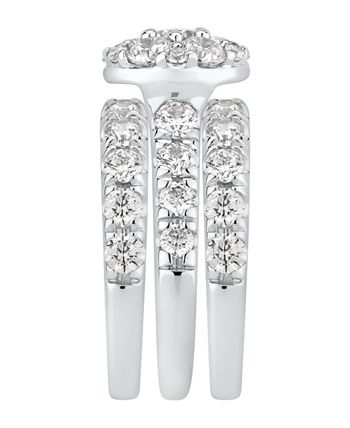 Macy's - Diamond Cluster 3-Pc. Bridal Set 4 ct. t.w. in 14k White Gold