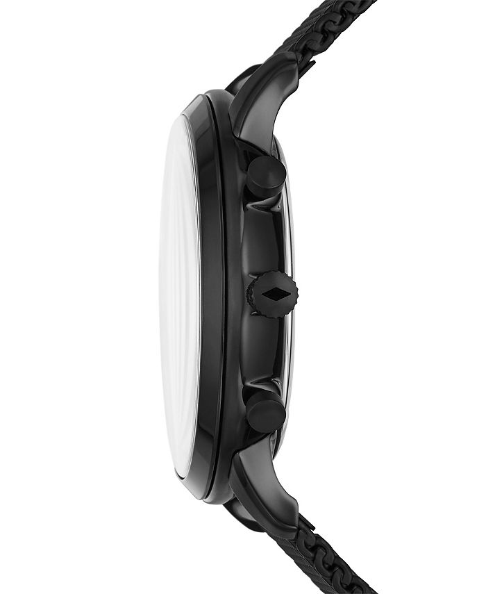 Fossil Men's Neutra chronograph movement, black leather strap watch with matching black leather