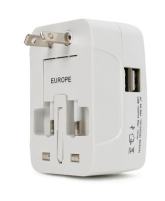 International Travel Adapter with Two USB Ports