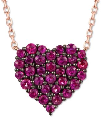 levian ruby heart necklace