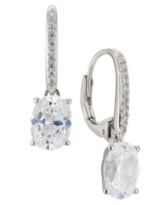 Eliot Danori - Oval Cubic Zirconia Leverback Earring, Created for Macy's