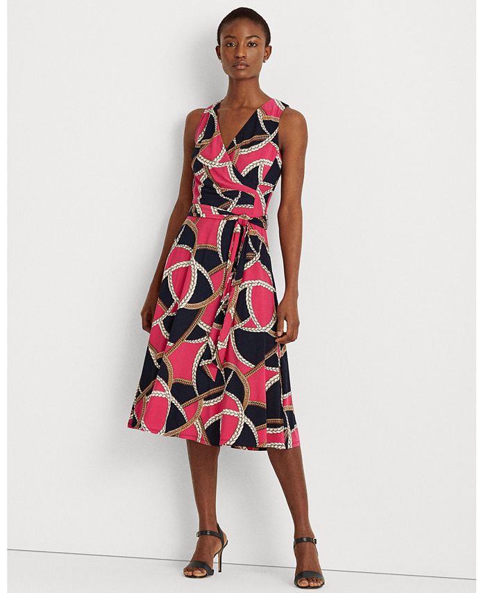 Lauren Ralph Lauren Print Tie-Waist Jersey Dress & Reviews 