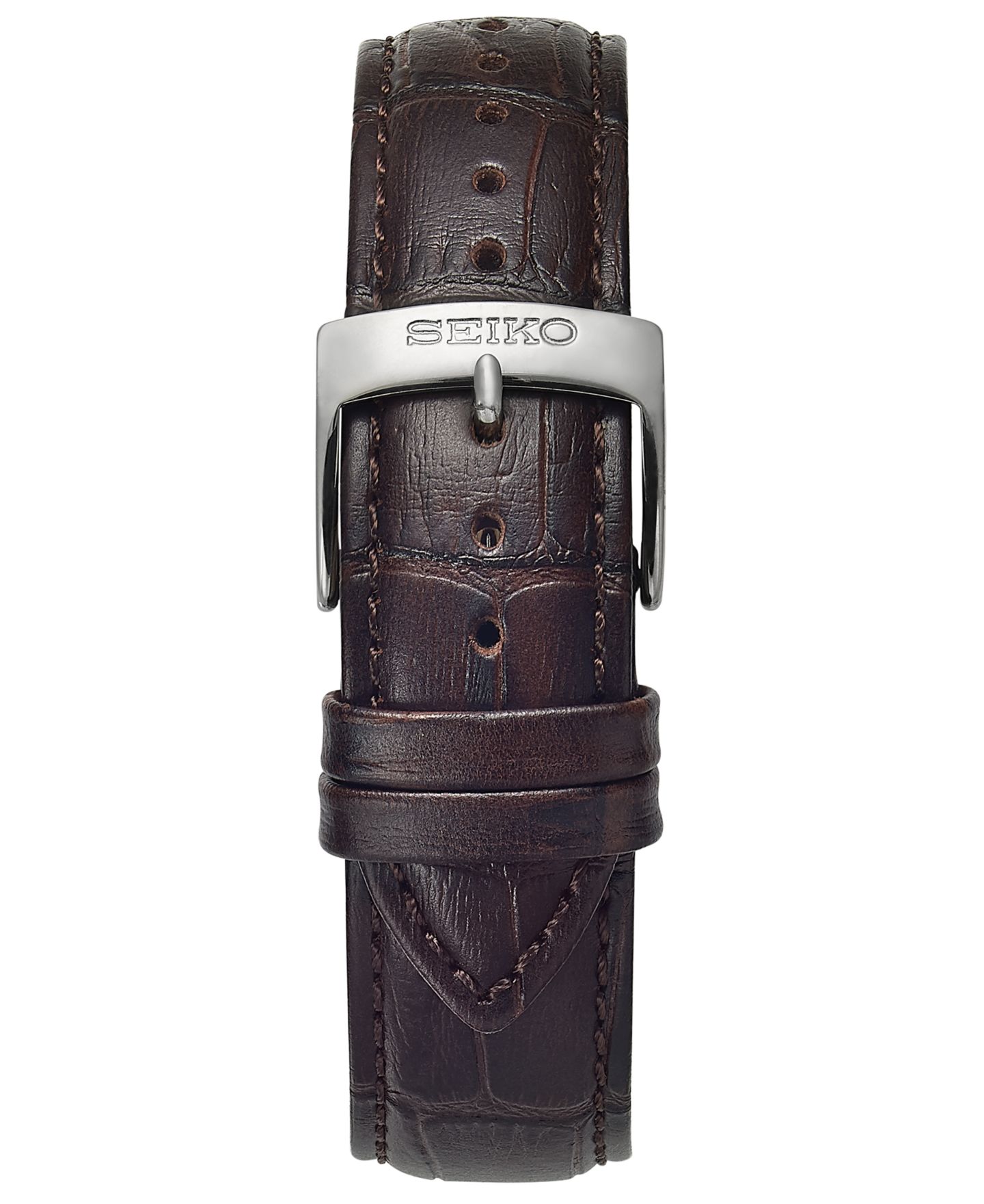 Мужские часы Seiko Essential Brown Leather Strap Watch 39.4mm — фото 4