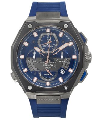 Men's Chronograph Precisionist X Blue EPDM Rubber Strap Watch 44.5mm