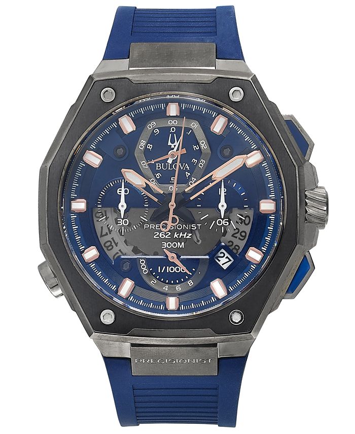 Bulova Men s Chronograph Precisionist X Blue EPDM Rubber Strap