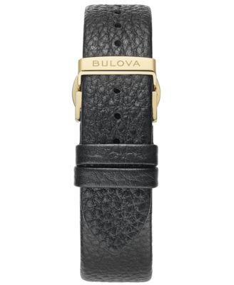 Men's Frank Sinatra My Way Black Leather Strap Watch 29.5 x 47mm