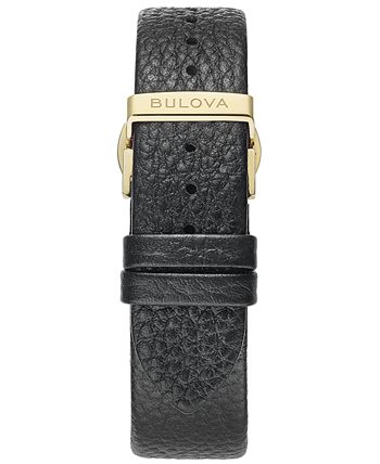 Bulova - Men's My Way Black Leather Strap Watch 29.5 x 47mm
