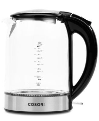 Art & Cook 1.8L Illuminated 1000 Watt Electric Glass Kettle - Black