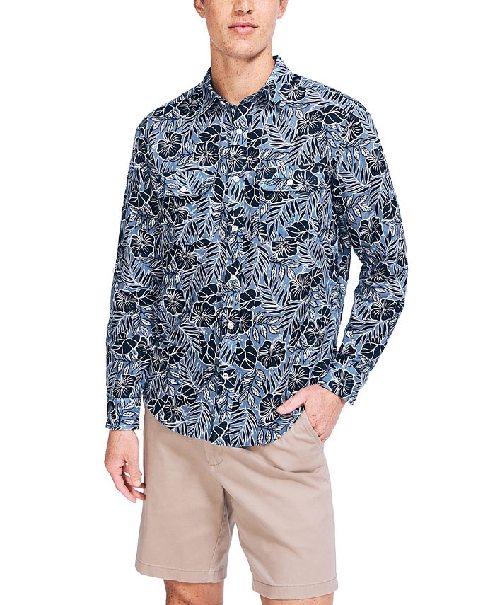 Nautica Men's Classic-Fit Textured Floral-Print Shirt & Reviews ...