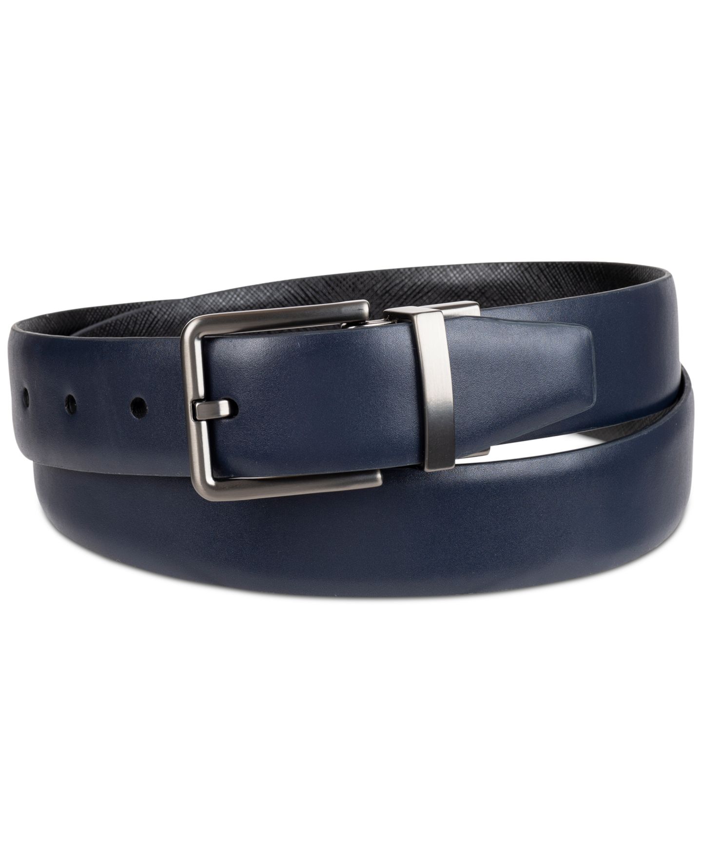 Мужской ремень Calvin Klein 32MM Reversible Textured Leather Dress Belt, цвет: Чёрный / Коричневый — фото 7