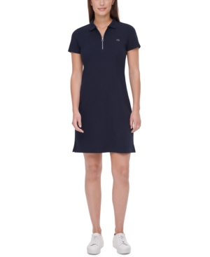 Calvin Klein Zip-Neck Polo Dress