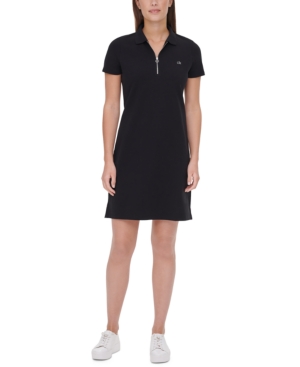 Calvin Klein Zip-Neck Polo Dress