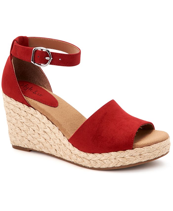 Style & Co Seleeney Wedge Sandals, Created for Macy's & Reviews ...