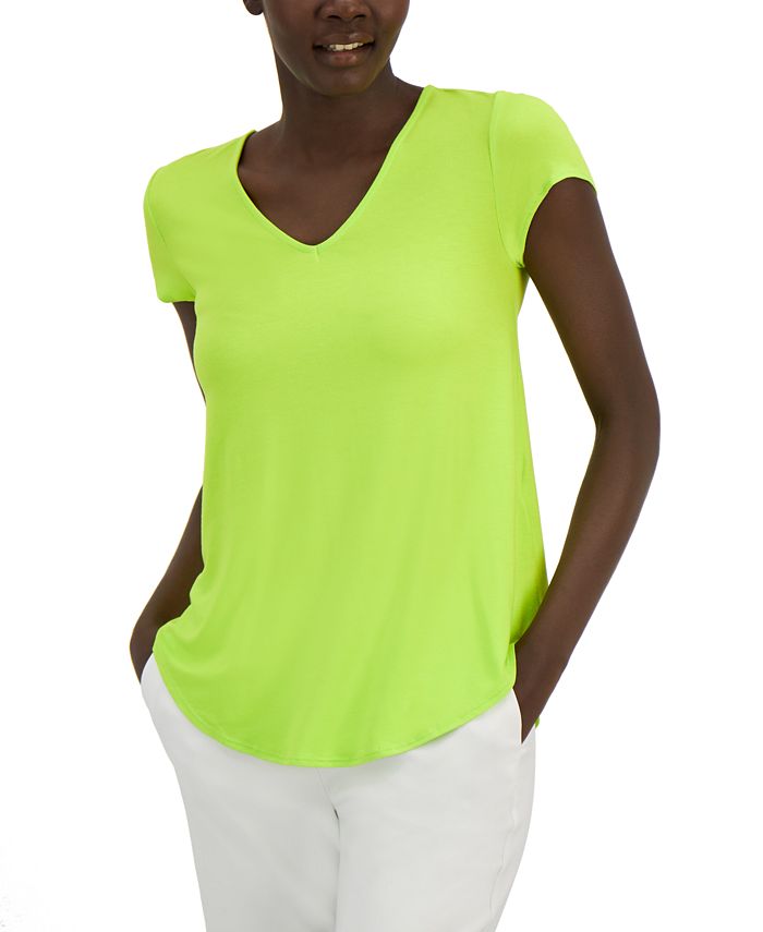 Alfani V-Neck Knit T-Shirt, Created for Macy's - Macy's
