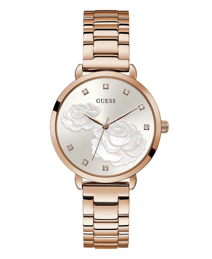 GUESS Women's Rose Gold-Tone Stainless Steel Watch 38mm - Macy's