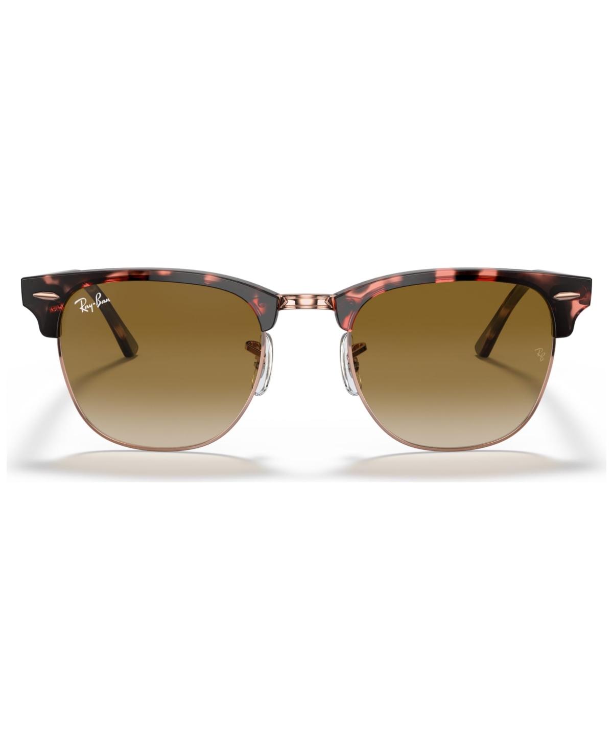 Ray Ban Clubmaster Fleck Sunglasses Tortoise Frame Brown Lenses 49-21