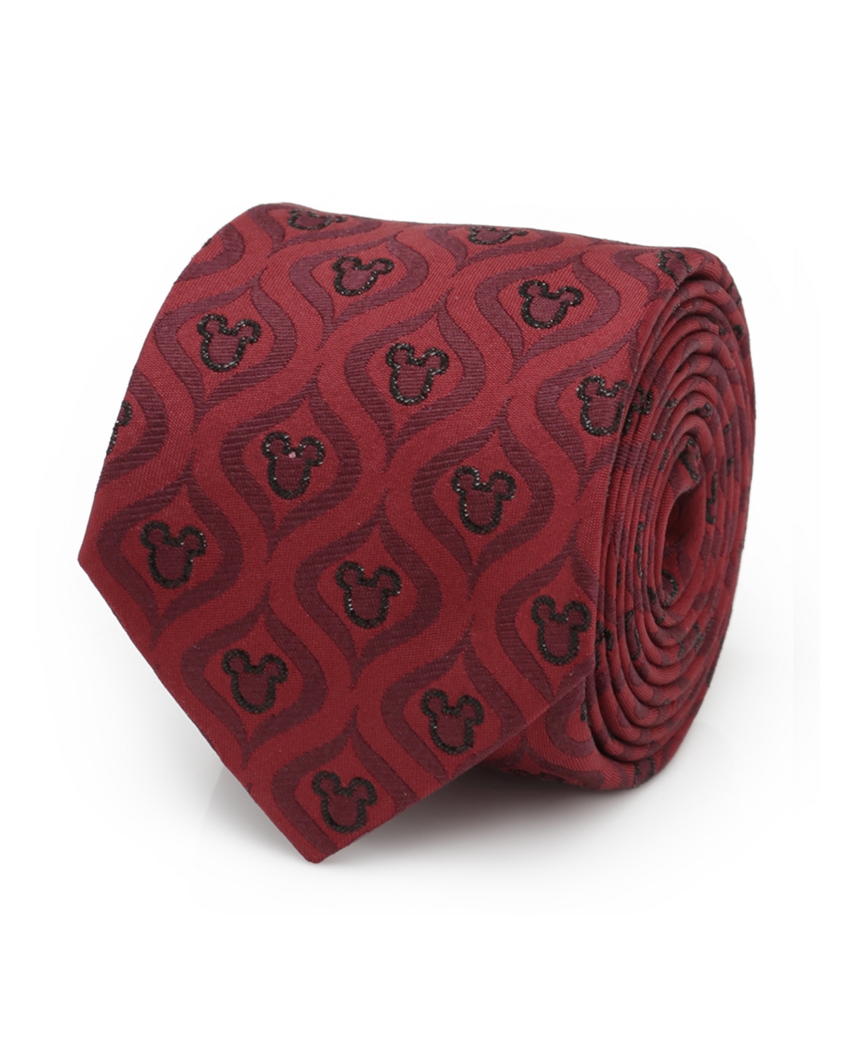 Men's Mickey Mouse Holiday Metallic Silk Tie - Red